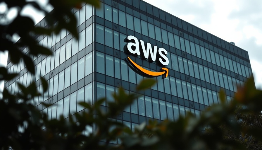 AWS logo on a modern office building, representing AI in franchising.