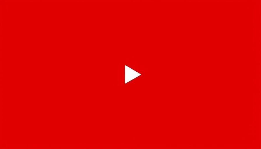 Minimalistic YouTube logo on red background