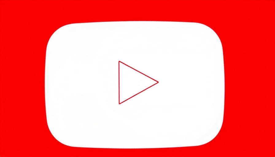 Minimalist YouTube logo design, red background.