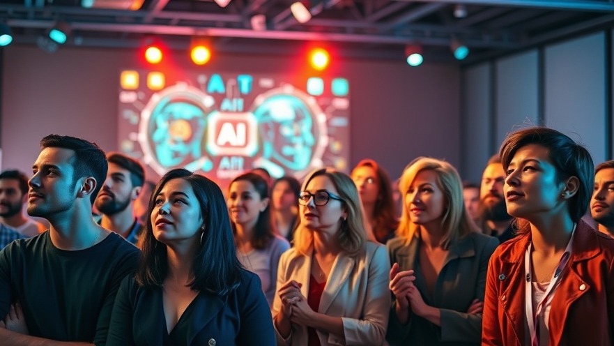 Engaged audience at a tech in franchising conference, inspired by AI visuals.