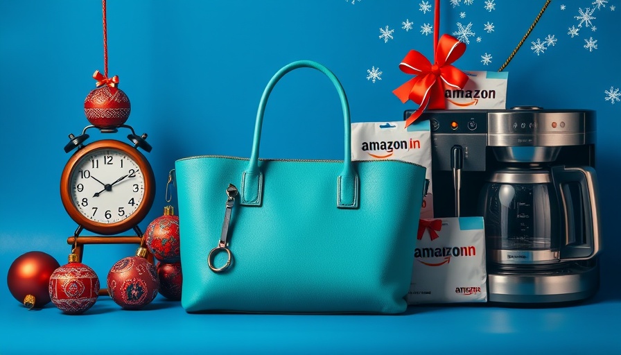 Amazon Prime Big Deals Day 2025 vibrant product display with shopping items against a blue background.