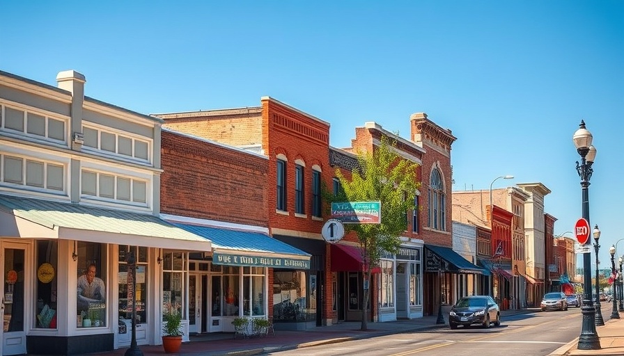 Charming Alabama street representing affordable retirement options.