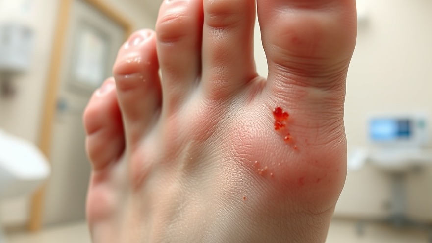 Close-up of a foot displaying RDEB treatment breakthroughs in wound healing.