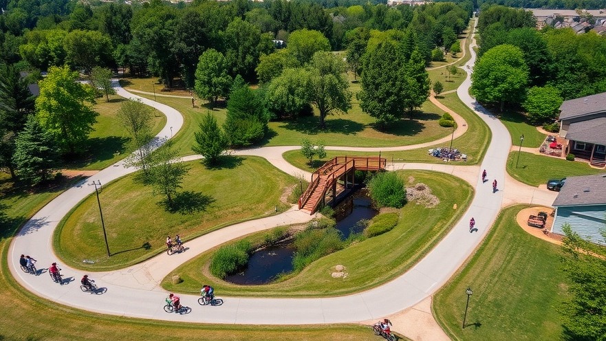 Aerial view of Stockbridge parks showcasing community trails for outdoor recreation.