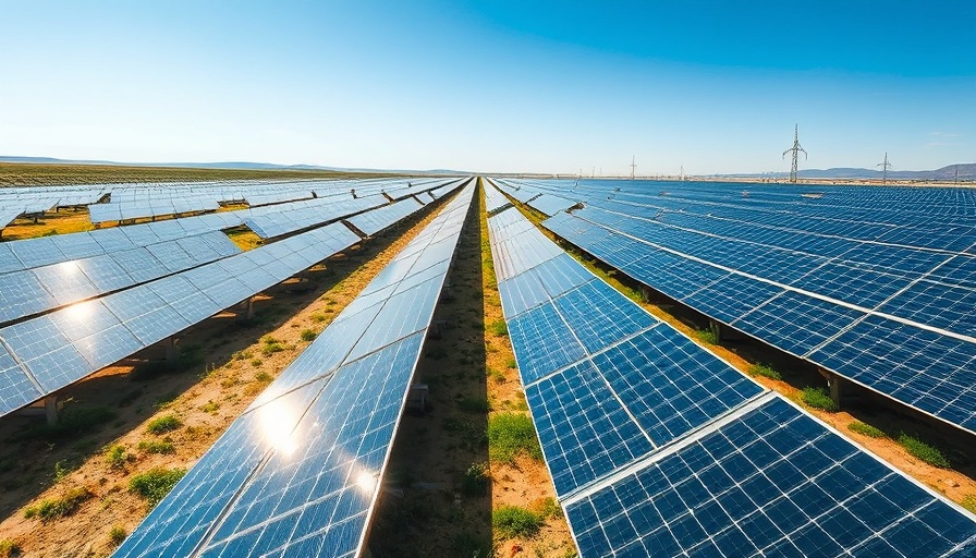 Solar farm illustrating solar generation growth 2024 in a sunny field.