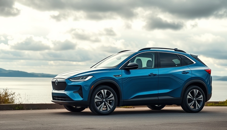 Sleek blue electric SUV by lake, Cheapest Electric Vehicles 2025.