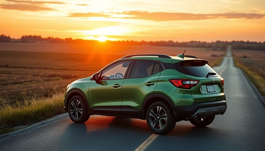 Cheapest New Cars of 2025: green compact SUV at sunset.