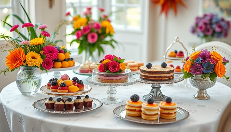Afternoon dessert party with colorful desserts and pastries.