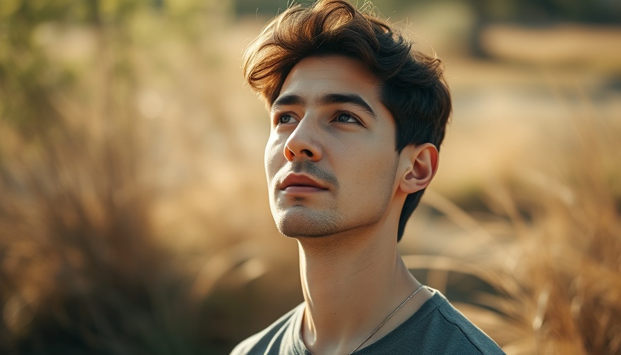 Serene contemplation on changing relationship with alcohol, outdoors.
