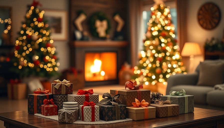 Festive living room with unique holiday gift ideas 2024.