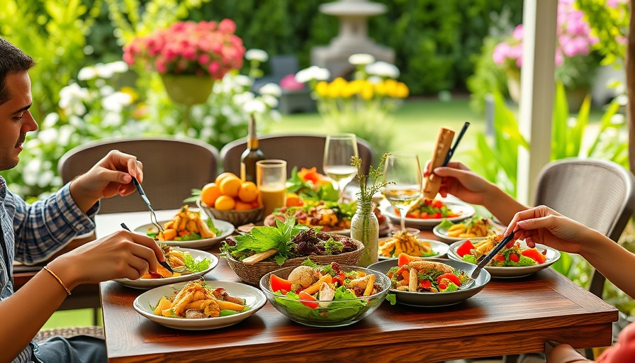 Spring Equinox Menu Ideas: vibrant outdoor meal setting.