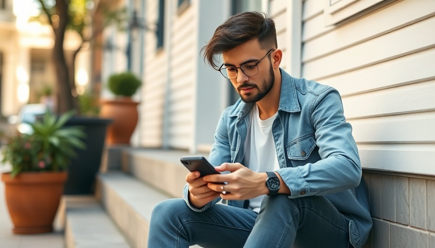 Young person exploring productive things to do on your phone outdoors.