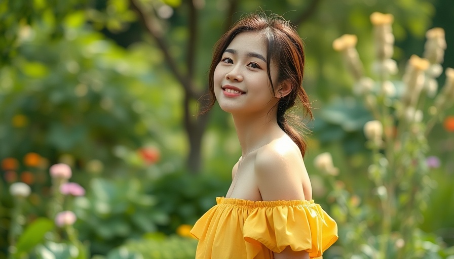 2025 fashion color trends: serene woman in yellow, nature setting