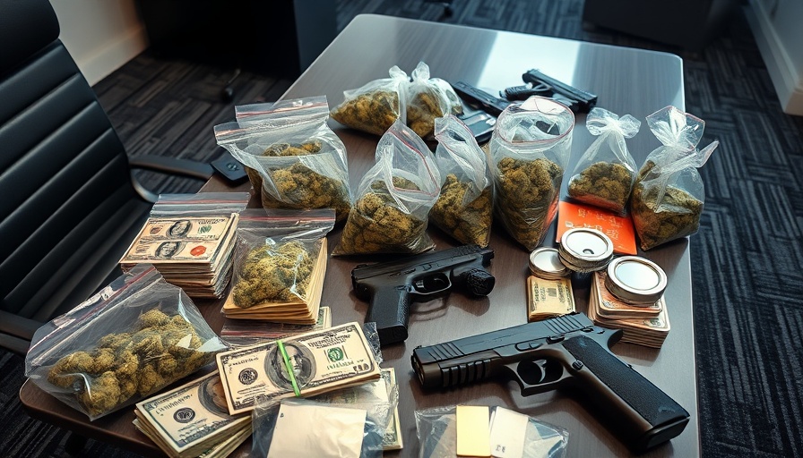 Bags of marijuana, cash, and a gun seized in Stockbridge drug bust.