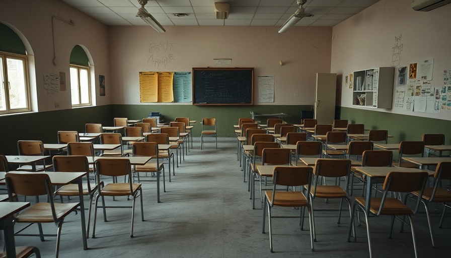 Empty classroom depicting local school funding challenges.