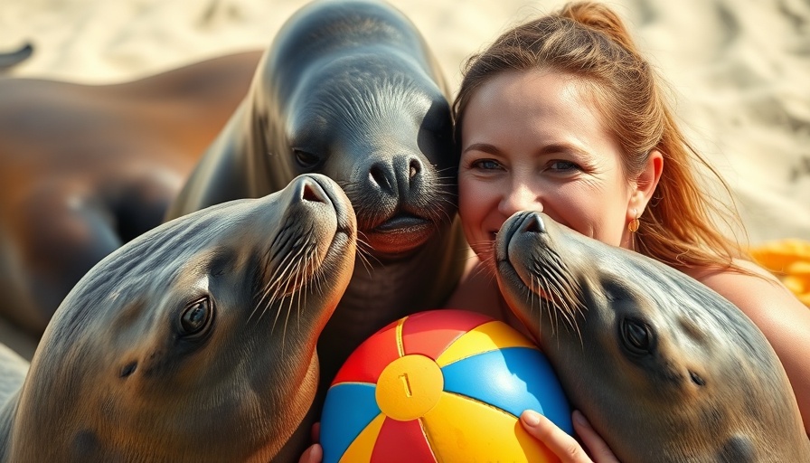 Sea Lion Splash at Atlanta Motor Speedway with woman and sea lions.