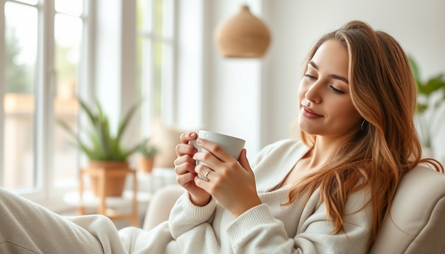 Relaxed young woman enjoying a quiet moment in a sunny room.