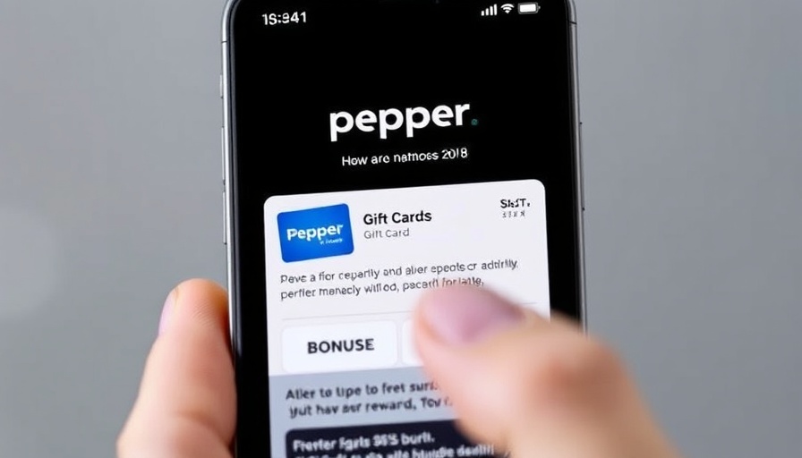 Pepper Gift Card app bonuses on digital interface screen.
