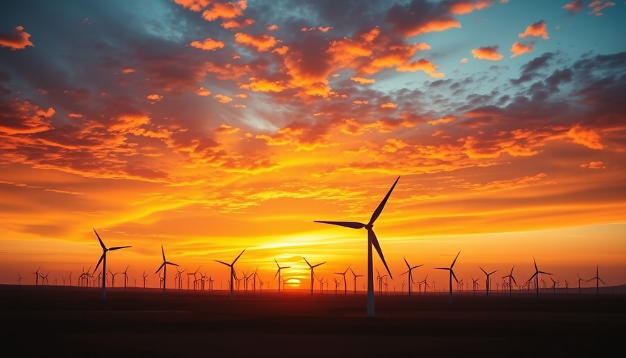 Texas wind farm at sunset showcasing renewable energy generation