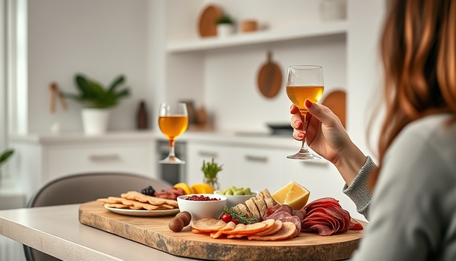 Girl dinner ideas with cozy charcuterie board in minimalist kitchen.