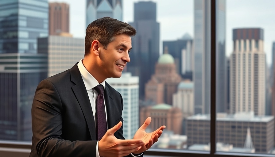 Business professional discussing US Tariffs Economic Impact on a news broadcast.
