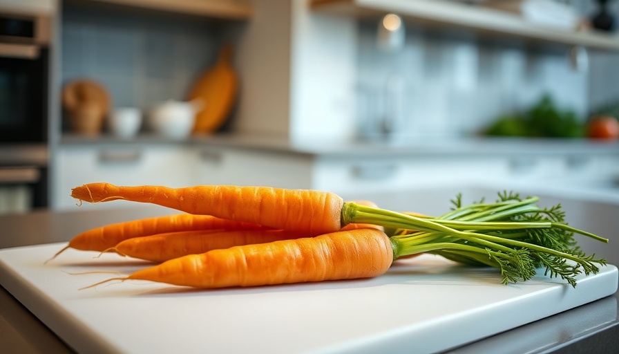 Fresh carrots on cutting board illustrating health benefits of carrots.
