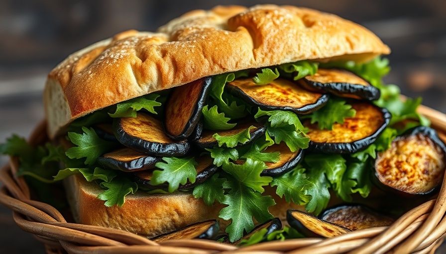Fresh sandwich with greens and chips in rustic basket, Whole Foods for Ageless Beauty.