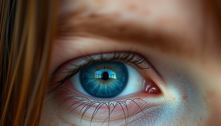 Decoding Your DNA: close-up of blue eye with freckles.
