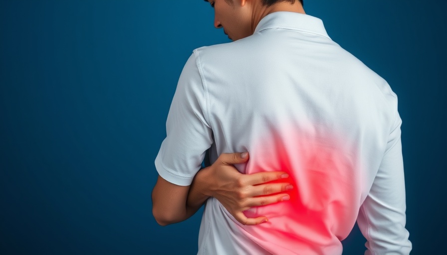 Robust research on back pain treatments depicted by a person holding their back.