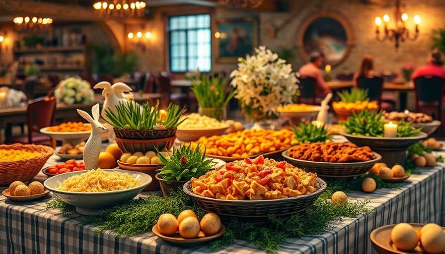 Ole Times Country Buffet Easter Feast setup with festive dishes.