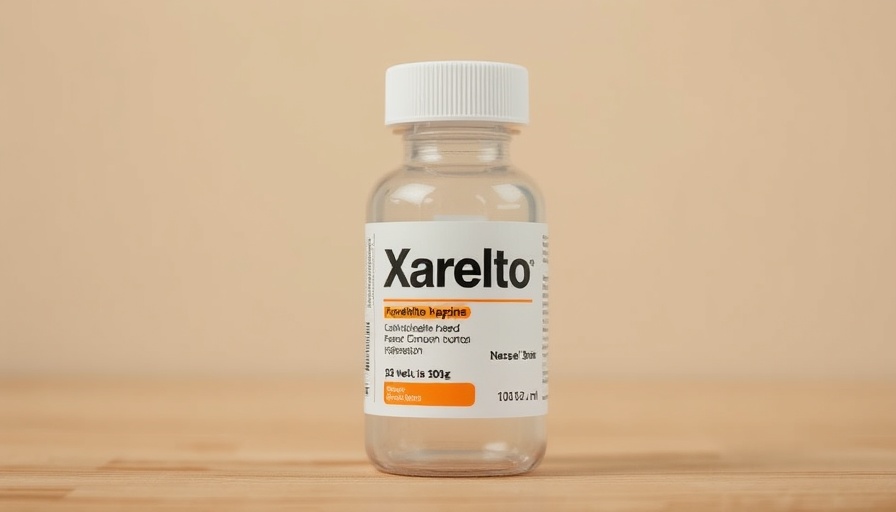 Xarelto bottle on wooden surface, highlighting savings programs.