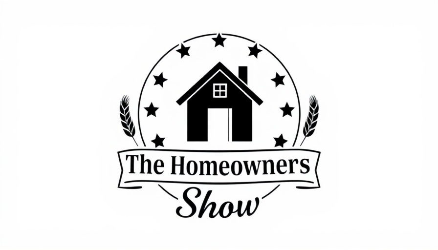 The Homeowners Show emblem, stylized house with banner.