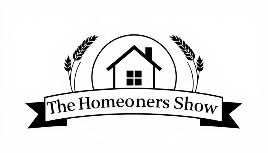 Monochrome logo of 'The Homeowners Show' with house icon