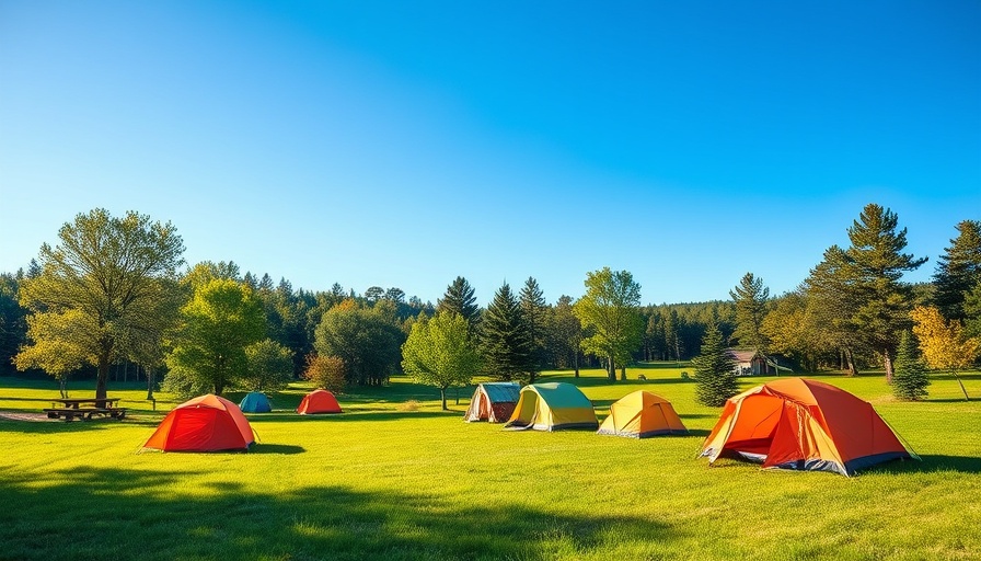 Big Meadows Campground Virginia, scenic tents in lush greenery.