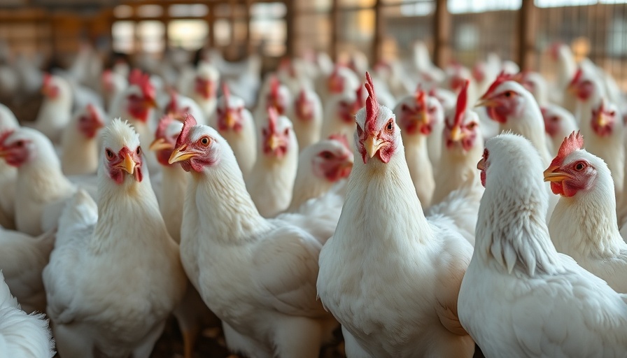 Group of chickens in a poultry farm highlighting bird flu spread concerns.