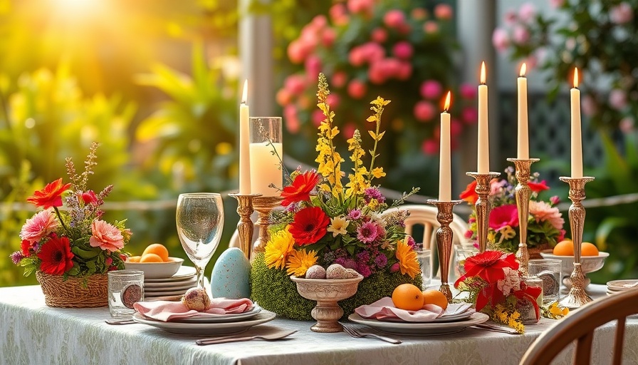 Festive Easter brunch table in Georgia garden setting