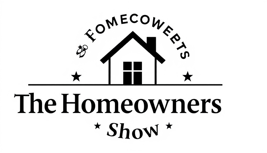 Black and white logo 'The Homeowners Show' with house icon.