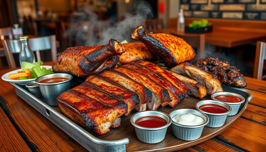 Delicious barbecue platter at a North Carolina restaurant, worth visiting.