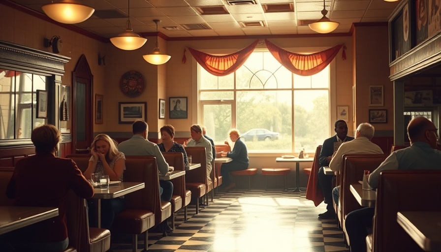Cozy Tennessee classic diner breakfast scene, vintage interior.