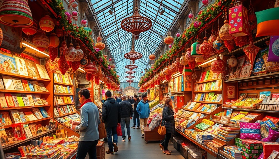 Vibrant market stalls with gifts, La Vaquita Flea Market Mother's Day Deals.