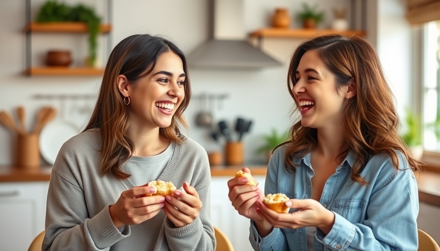 Two women eating in a cozy kitchen, enjoying carbs and wellness.