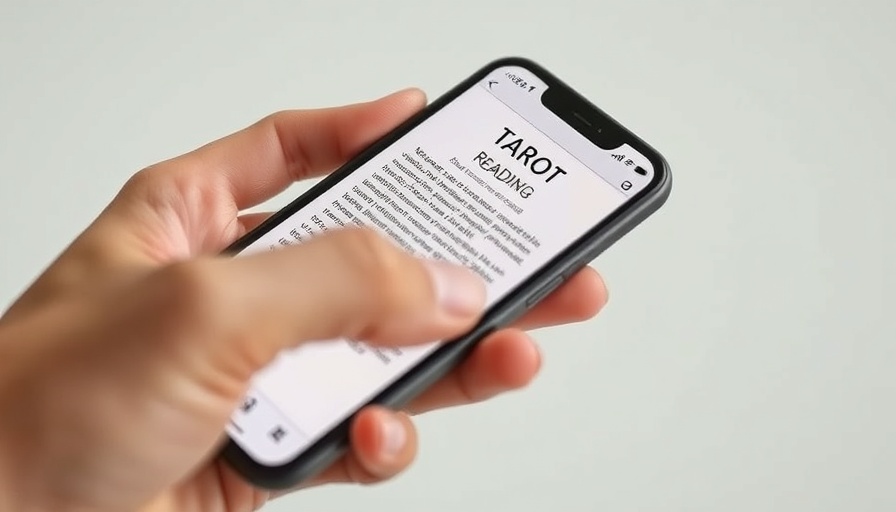 Close-up of tarot reading app on smartphone, thoughtful gift idea.