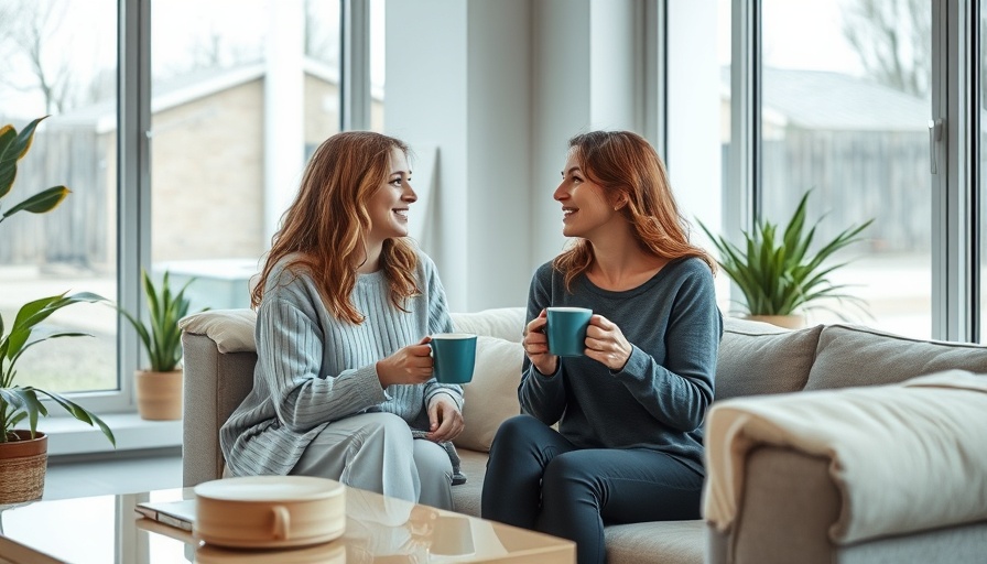 Two women chatting in a cozy living room, illustrating how to keep a conversation going.