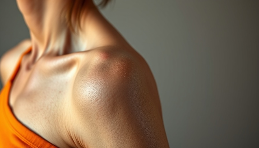 Close-up of thin person's shoulder highlighting ribcage; autoimmune focus.