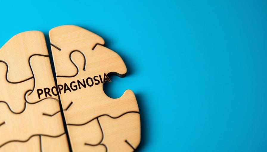 Puzzle piece labeled 'Prosopagnosia' completing brain shape, highlighting face blindness impact.