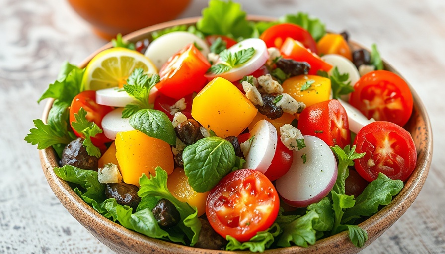 Vibrant summer salad with fresh cucumbers, peaches, and strawberries.