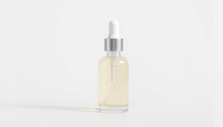 Bottle of skincare serum, isolated minimalist design.