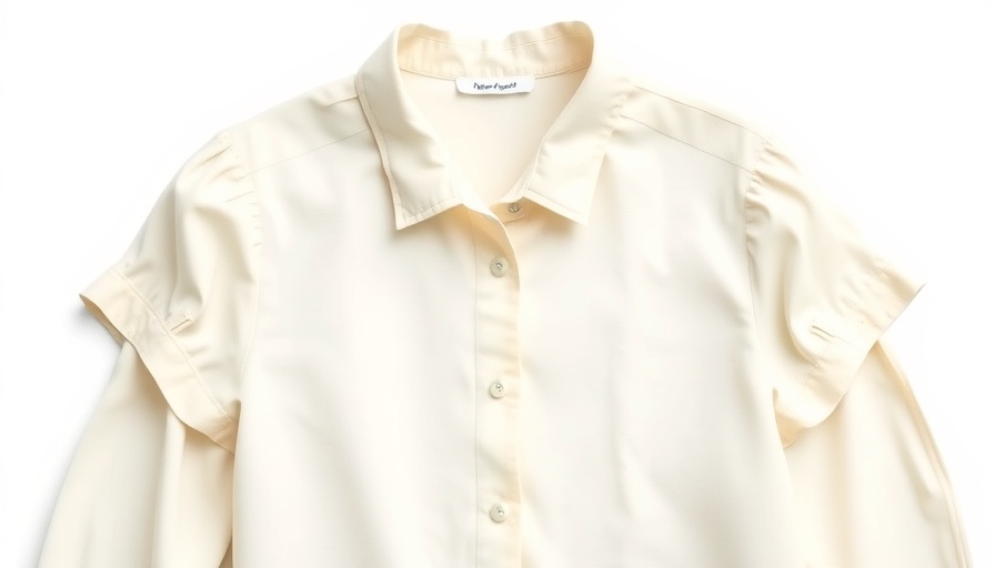 Elegant cream blouse, perfect for long-weekend packing lists, on white background.