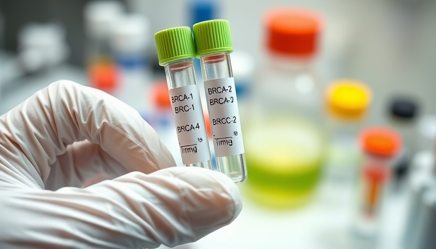 BRCA-1 and BRCA-2 test tube held by gloved hand