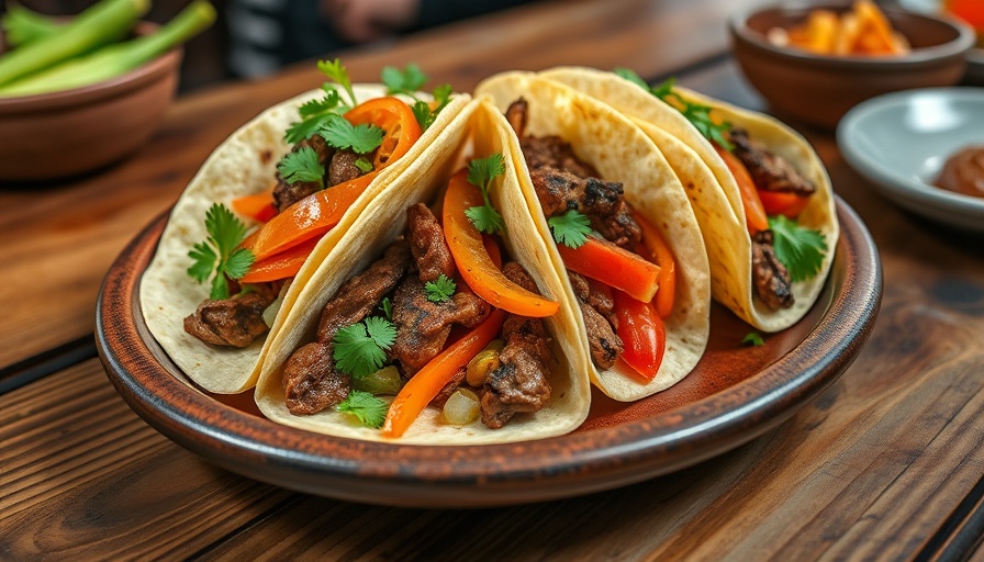 Gourmet tacos on rustic plate, best tacos in Georgia.